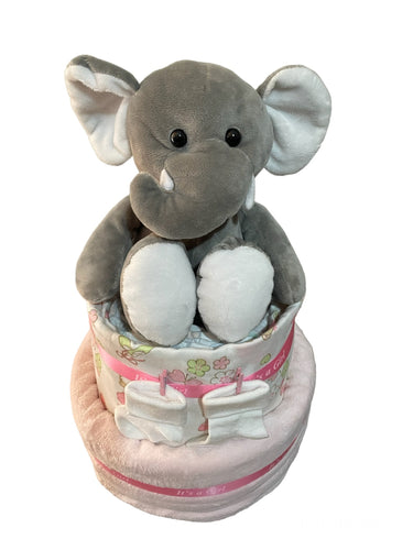 Elephant Girl Nappy Cake