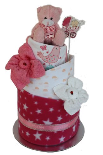 Topsy Turvy Girl Nappy Cake